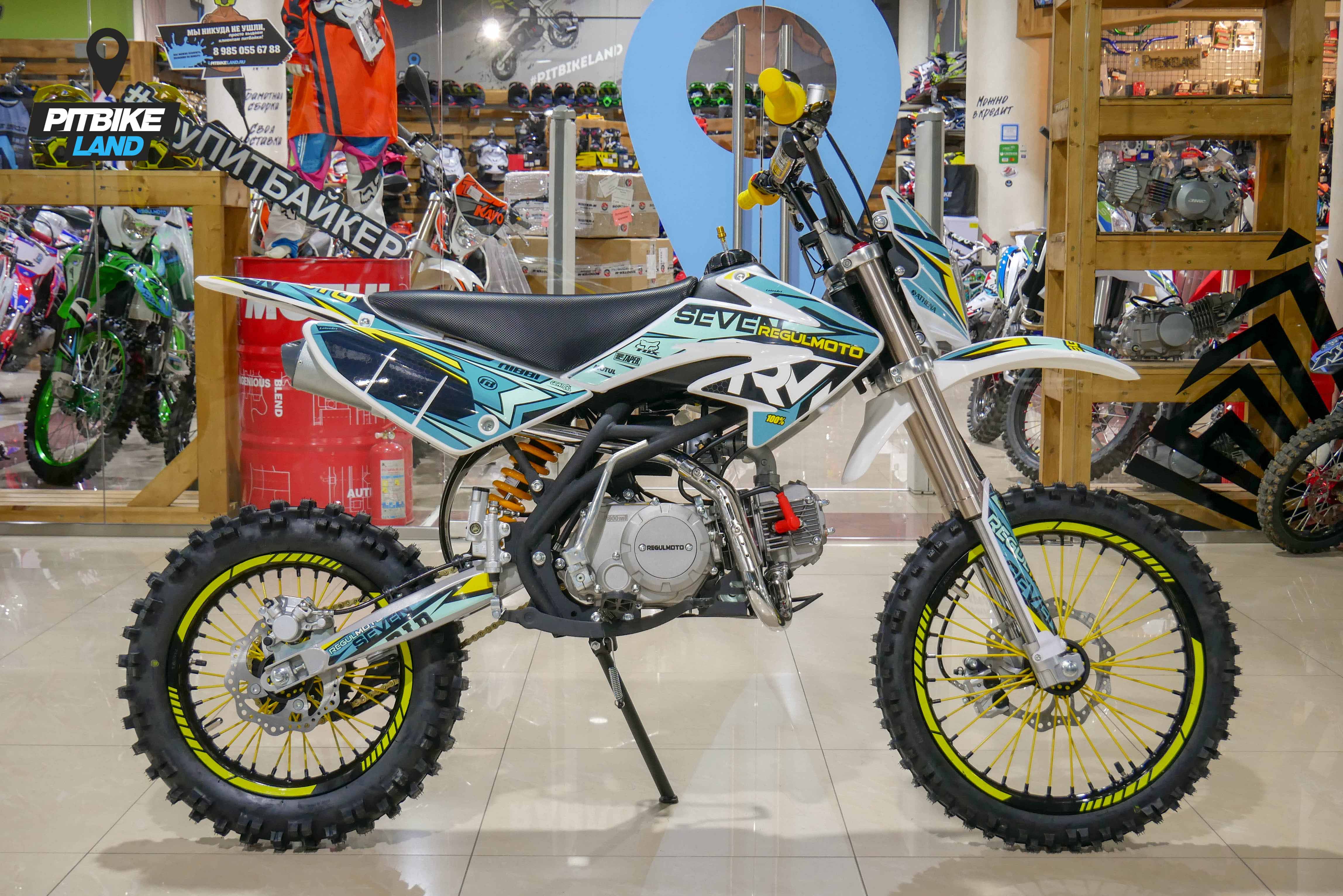 Питбайк Regulmoto (Регулмото) Seven 125 E 17/14, синий/желтый